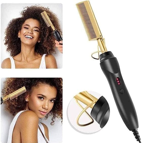 Professional Hot Comb Black & Gold