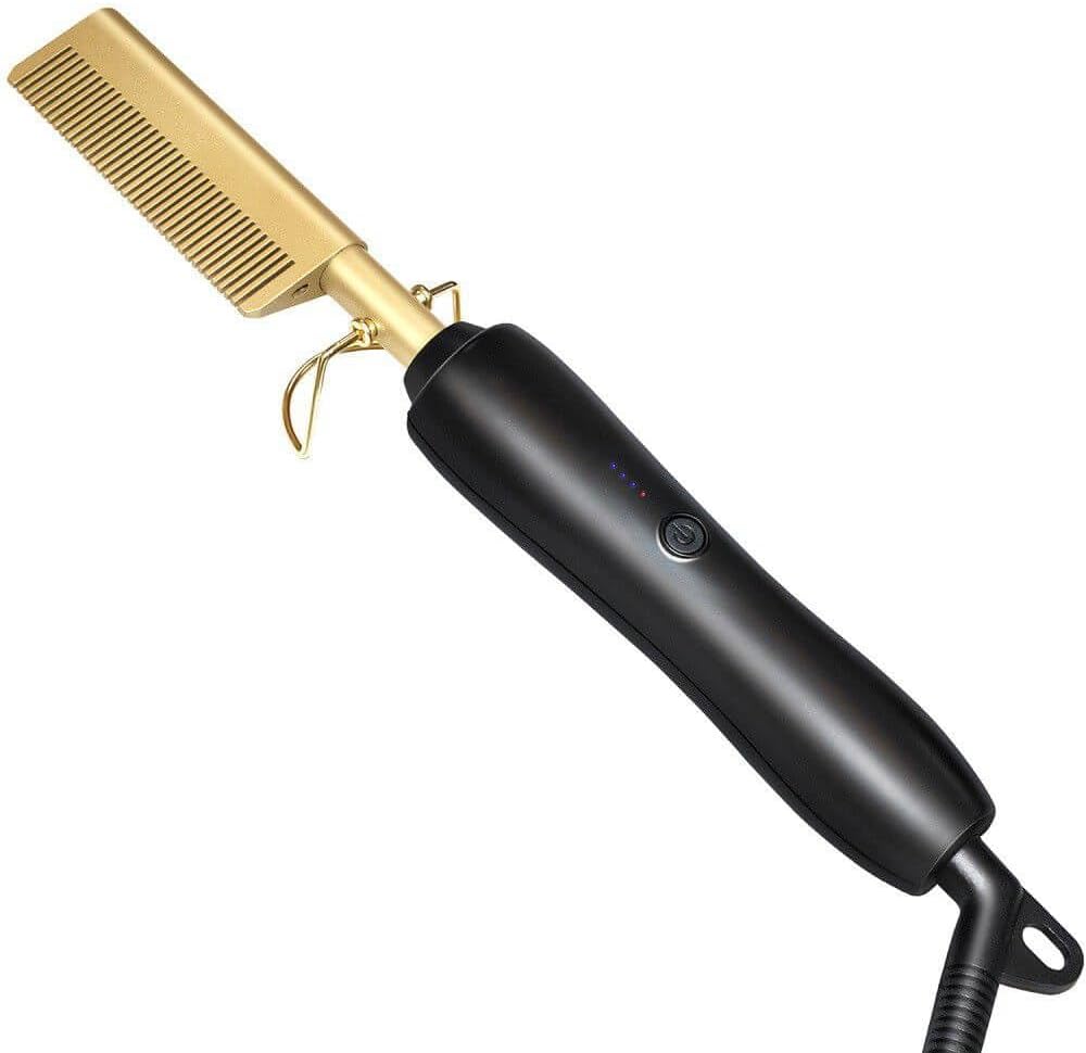 Professional Hot Comb Black & Gold