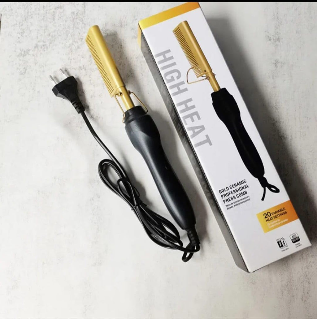 Professional Hot Comb Black & Gold